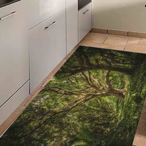 Tapis imprimé paysage naturel - Motif arbre, lavable en machine, personnalisé, tapis en velours - Product Image 3