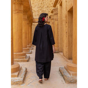 Ensemble de 2 Kurta en coton Amirah et pantalon lanternes pour femmes, décontracté pour le bureau - Product Image 5