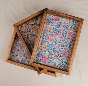 Kitchen Decor Large Trays Dessert Rectangular Tea Luxury Nordic Food <b>Fruit</b> Decorative Enamel Print <b>Wood</b> Serving Tray Set - Product Image 5