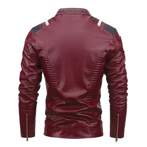 Chaqueta de Cuero para Hombre, Ropa de Moda, Chaqueta de Motociclista, Gabardina Masculina con Cuello Alto - Product Image 4