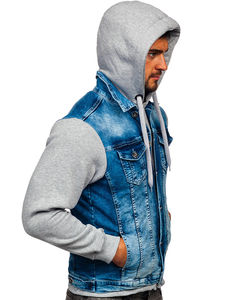 Fabricant professionnel conception personnalisée coupe parfaite prix bas logo personnalisé meilleure vente vestes en jean pour hommes Service OEM - Product Image 4