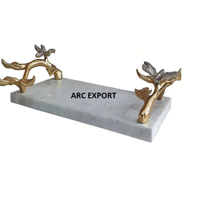 Plateau de service de luxe perlé en gros de qualité supérieure standard moderne de style décoratif moderne à vendre avec 2 poignées à vendre - Product Image 3