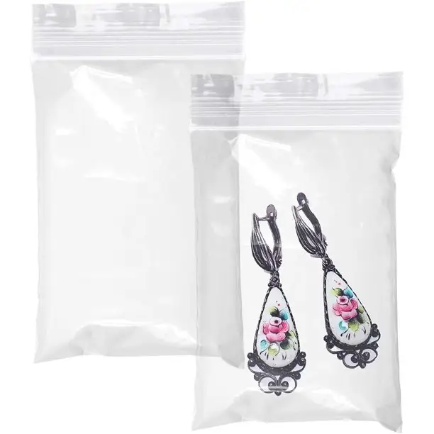 Eco-Friendly 2 Mils Clear Waterproof Zipper Bag Small Ldpe Plastic Pouch Bags For Jewelry