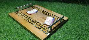 ช่างฝีมือธรรมชาติเปลือกหอยมุกฝังถาดไม้หรูหรารอมฎอนมูบารักของหวานและวันที่เสิร์ฟจานฉลองเทศกาลอีสเตอร์ - Product Image 6