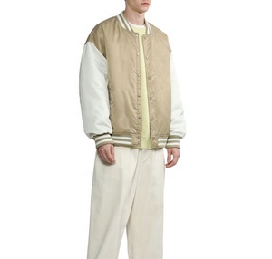 Veste universitaire en satin personnalisé unisexe Letterman vêtements de cyclisme col à capuche hiver CollegeBaseballjacket pour hommes - Product Image 3