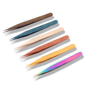 Pince à épiler professionnelle non magnétique en acier inoxydable, pointe pointue pour isoler les extensions de cils naturels - Product Image 1