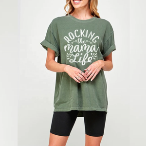 Camiseta clásica de cuello redondo para mujer diseñada para salidas casuales y comodidad diaria con material de mezcla de algodón transpirable para mujer - Product Image 2