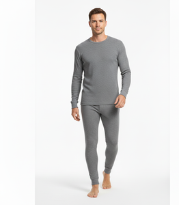 Combinaison thermique isolante StoneLayer pour homme, grise, douce, manches longues, respirante, ensemble de vêtements d'hiver - Product Image 1