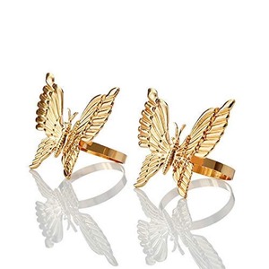 Premium <b>Butterfly</b> Gold Metal Napkin Ring for Classy Table Setup Home Dining <b>Parties</b> Holiday Events and Gifting From India - Product Image 1