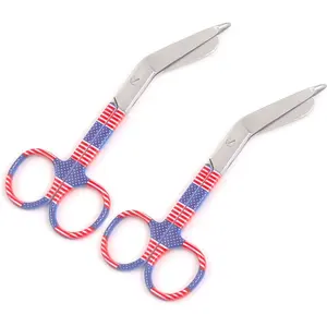 Tijeras de operación quirúrgica Tijeras de vendaje con asas impresas de colores Lister Tijeras de vendaje Quirúrgico de acero inoxidable - Product Image 1