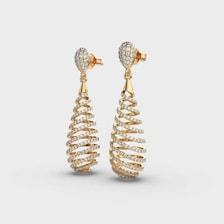 Boucles d'oreilles clous classiques en or 14 carats avec diamant de laboratoire rond de 2 carats, certifiées IGI, bijoux floraux de mariée, collection Apricot Jewels - Product Image 6