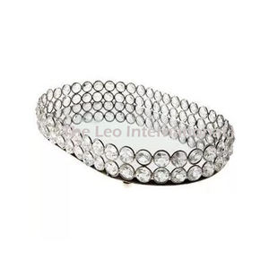 Bandeja de Cristal Decorativa Personalizada de Acero Plateado de Lujo para Bodas, Hoteles, Servicio de Postres, Regalos - Product Image 2