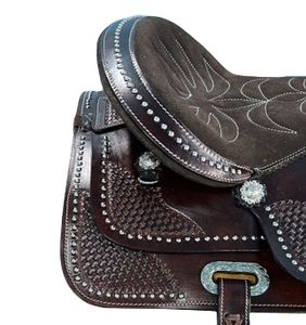 HORSE BARREL TRAIL CUIR COWBOY SELLE ANGLAISE BILLY COOK SELLE WESTERN OUTIL À LA MAIN Siège souple en cuir véritable Course de chevaux - Product Image 2