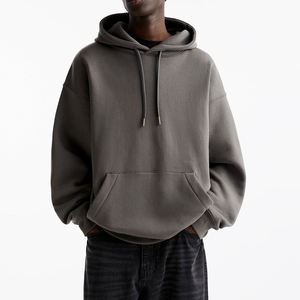 100% sudaderas con capucha y sudaderas de algodón para hombre de manga larga Boxy Fit peso pesado en blanco grueso francés Terry 500GSM sudaderas con capucha - Product Image 1