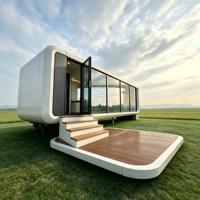 Cabaña Moderna Estilo Villa para Exteriores, Habitación Cápsula, Cabaña Prefabricada Tipo Apple, Estructura de Acero, Oficina Móvil o Hotel Resort