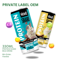 Fabrication de boissons / Marque privée OEM - Boisson protéinée 330 ml avec saveur vanille et énergie - Prêt à expédier - Échantillon gratuit