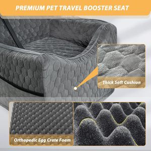 Asiento de Coche Desmontable para Perros Pequeños/Medianos, Asiento Elevador para Perros con Espuma Viscoelástica, Asiento de Seguridad para Viajes con Funda Lavable y Extraíble - Product Image 5
