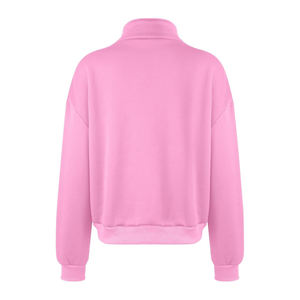 Sudadera de algodón polar suave y cómoda con media cremallera y cuello alto estampado para mujer, venta al por mayor - Product Image 2