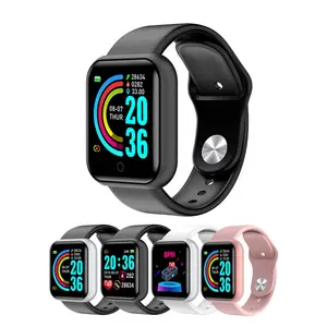 Impermeable Y68 Smartwatch Sport Fitness Tracker Pulsera inteligente Presión arterial Ritmo cardíaco D20 Hombres Mujeres Relojes inteligentes