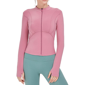 Custom Logo Women <b>Yoga</b> <b>Jacket</b> Windproof Breathable Eco-Friendly Spandex/Polyester/Nylon Fitness Gym Active Wear Comfortable - Product Image 5