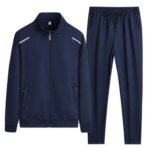 Ensemble de survêtement deux pièces unisexe 100 % coton, personnalisable, avec sweat à capuche et pantalon de survêtement uni, décontracté, respirant, pour homme, hiver - Product Image 2