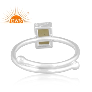 แหวนพลอยเพอริดอตธรรมชาติแร่เงินสเตอร์ลิงแหวนวางซ้อนกันได้ผู้ผลิตเครื่องประดับตามสั่ง - Product Image 4