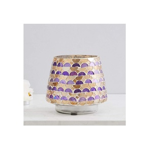 Industrial Quality Multiple <b>Glass</b> Mosaic Design <b>Glass</b> Chimney Candle Holder Antique Finishing <b>Hurricane</b> Candle Lamp - Product Image 5