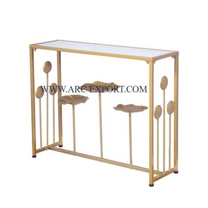 Vente directe d'usine Console centrale de grande taille en métal en laiton Table Console décorative de mariage et d'hôtels à un prix raisonnable - Product Image 6