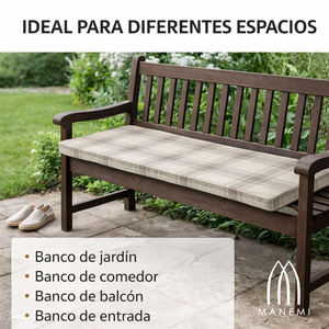 Coussin long pour banc d'intérieur en mousse haute densité avec housse amovible et lavable à fermeture éclair, coussins et oreillers d'extérieur - Product Image 2