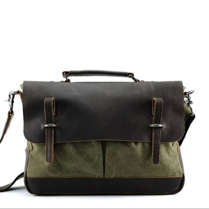 Canvas <b>Messenger</b> <b>Bag</b> With Leather Flap and Pullover Close Durable & Stylish Gift for Him CLB-0044D - Product Image 1