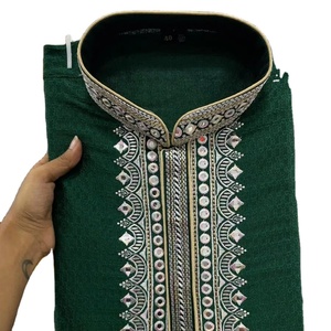 Pijama de Jacquard de algodón pesado con trabajo de bordado pesado Ropa india y pakistaní de algodón Raymond - Product Image 1