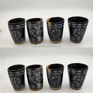 Vaso de chupito de toro Original Natural, copa para beber, regalos para él, regalos, cuerno para beber de búfalo Real, copa de vino de RF Crafts - Product Image 6