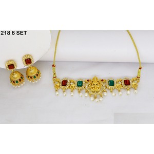 Ensemble de collier de perles de qualité supérieure, traditionnel et à la mode, plaqué or, ensembles de bijoux fins et exquis pour femmes et filles élégantes - Product Image 5