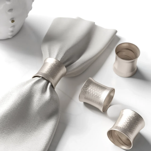 Juego de 2 Anillos para Servilletas de Aluminio, Diseño Clásico, Ecológicos, Duraderos, para Bodas/Fiestas, Crean una Mesa Sofisticada y Cohesiva - Product Image 1