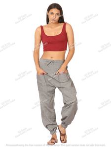 Tolva para mujer, logotipo tejido clásico, cordón, Harem recto, holgado, transpirable, plano, lona lavada, cómoda tolva de Yoga para invierno - Product Image 2