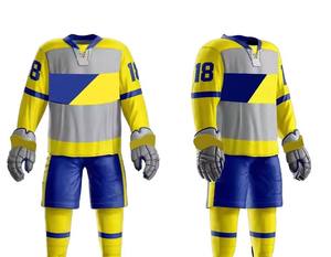 Conjuntos de uniformes de hockey sobre hielo para hombre hechos a medida cosidos personalizados ecológicos transpirables antiarrugas logotipo personalizado/Color - Product Image 6