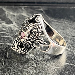 Anillo de Calavera Plateado para Hombre, Estilo Casual, Modelo Monstruo Esqueleto con Detalle Oxidado, Anillo de Calavera Estilo Bohemio Genial - Product Image 4
