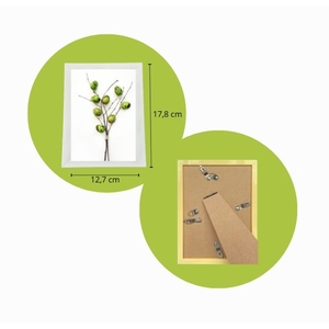 Ensemble de 6 cadres photo en bois blanc brillant 12,7 x 17,8 cm avec support réglable pour utilisation sur table ou mur - Product Image 2