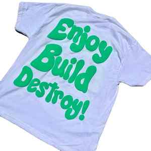 High Quality OEM Service Wholesale Custom <b>Mens</b> Puff Printing T <b>Shirts</b> Short Sleeve Cotton Letter Puff Printing T <b>Shirts</b> - Product Image 2