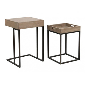 Juego de 3 Mesas Nido de Madera de Mango Marrón, Hechas a Mano, Ecológicas, Duraderas, Estilo Industrial Antiguo, Muebles para el Hogar, Venta al por Mayor en India - Product Image 1