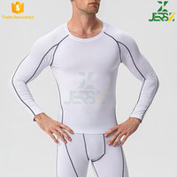 Chemises de compression pour hommes à manches longues personnalisées, anti-irritations, sans coutures, respirantes, antibactériennes, écologiques, séchage rapide, pour la gym et le fitness