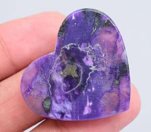 Corazón de charoita Natural, corazón de piedras preciosas sueltas de alta calidad - Product Image 6