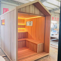 Sauna en bois de cèdre rouge, grand sauna extérieur, sauna sec, design moderne