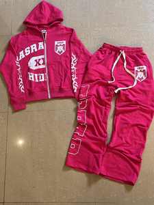 Chándal serigrafiado para hombre con logotipo personalizado estampado entrenamiento Jogging Street Wear Puff estampado chándal Sudadera con capucha y pantalón conjunto - Product Image 6