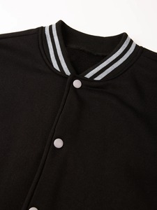 2024 New Arrival Stylish Canvas Bomber Jacket Fleece Casual Baseball Uniform 100% Cotton Spliced Regular Rib Sleeves <b>Stand</b> Brand - Product Image 5