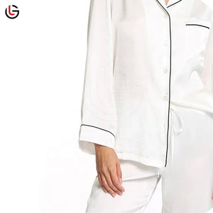 Femmes couleur unie décontracté été pyjamas Stretch vêtements de nuit respirant 100% coton séchage rapide manches longues vêtements de nuit confortables - Product Image 6