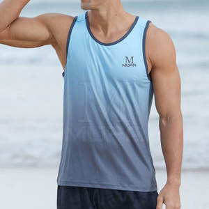 Meilleure vente débardeur d'entraînement actif 100% coton pour hommes séchage rapide respirant tricoté tissage décontracté style uni avec impression unique - Product Image 6