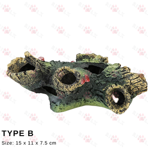 Driftwood Shrimp Cave-Decoración de acuario de resina para peces, camarones y reptiles - Product Image 3