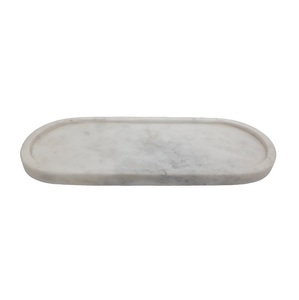 Classic Design <b>Marble</b> Serving <b>Tray</b> Custom Shape White Finished For Restaurant & Hotels Tabletop Food Serving <b>Trays</b> Handmade - Product Image 1