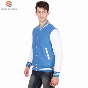 Customizable Reversible Windproof Quick-Dry Breathable Wool/Polyester Blend <b>Long</b> Sleeve Varsity <b>Jacket</b> for <b>Men</b> with Wool Lining - Product Image 5